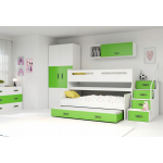 Trojlôžková poschodová posteľ Max1 200x80cm bielo zelená